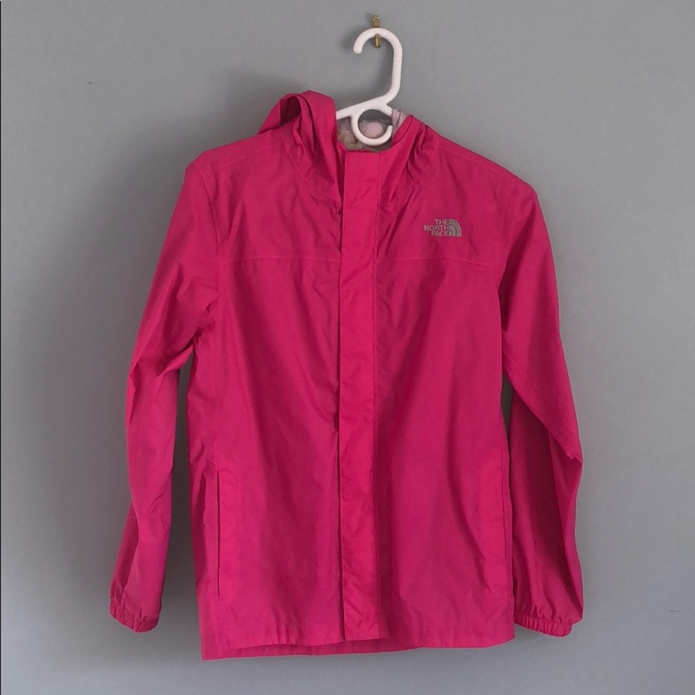 North Face Girls Pink Raincoat - L